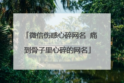微信伤感心碎网名 痛到骨子里心碎的网名