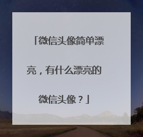 微信头像简单漂亮，有什么漂亮的微信头像？