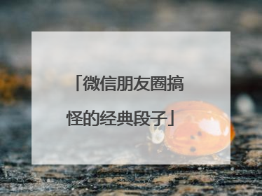 微信朋友圈搞怪的经典段子