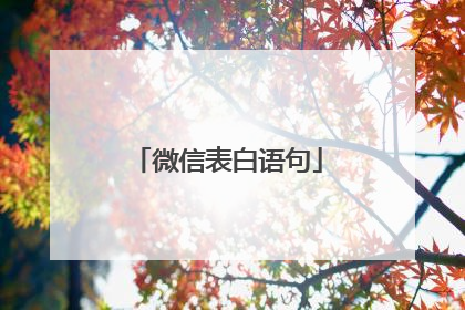 微信表白语句