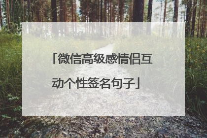 微信高级感情侣互动个性签名句子