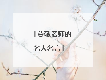 尊敬老师的名人名言