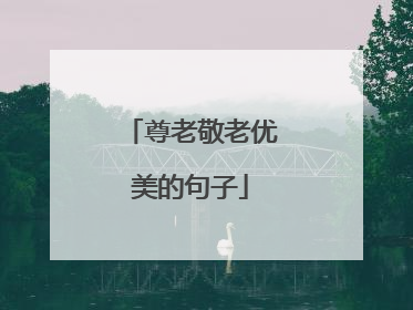 尊老敬老优美的句子