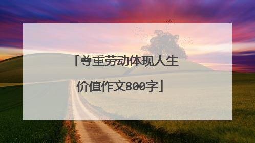 尊重劳动体现人生价值作文800字