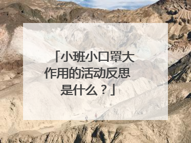 小班小口罩大作用的活动反思是什么?