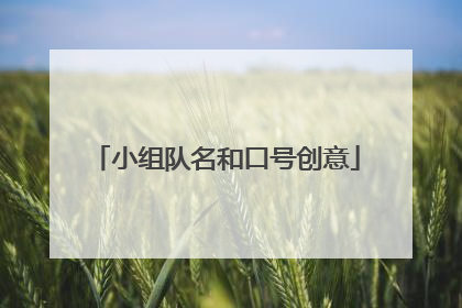 小组队名和口号创意