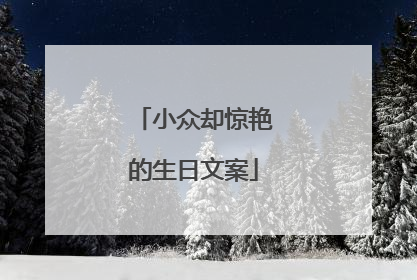 小众却惊艳的生日文案