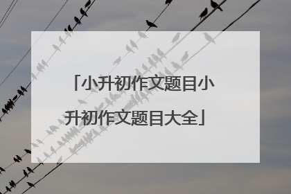 小升初作文题目小升初作文题目大全
