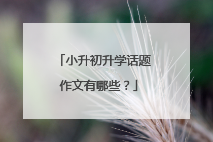 小升初升学话题作文有哪些？