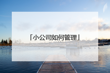 小公司如何管理