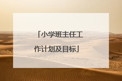 小学班主任工作计划及目标