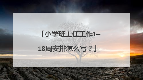 小学班主任工作1—18周安排怎么写？