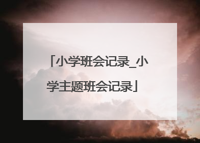 小学班会记录_小学主题班会记录