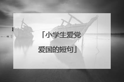 小学生爱党爱国的短句