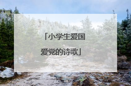 小学生爱国爱党的诗歌