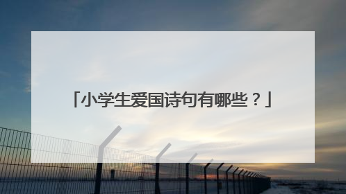 小学生爱国诗句有哪些？