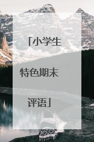 小学生特色期末评语