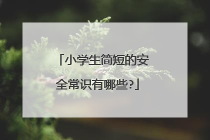 小学生简短的安全常识有哪些?