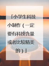 小学生科技小制作(一定要有科技含量或者比较精美的)