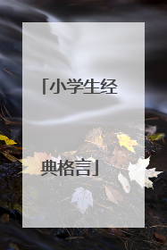 小学生经典格言