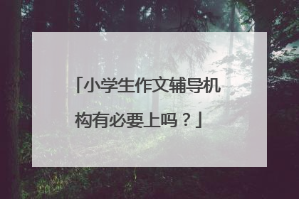 小学生作文辅导机构有必要上吗？