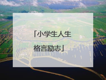 小学生人生格言励志