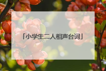 小学生二人相声台词
