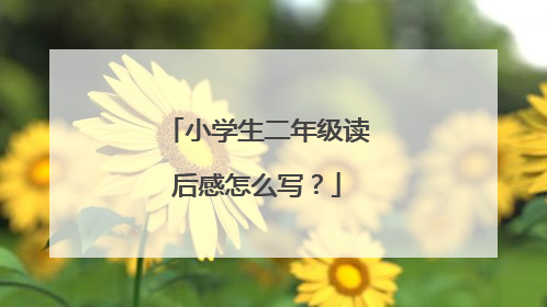 小学生二年级读后感怎么写？