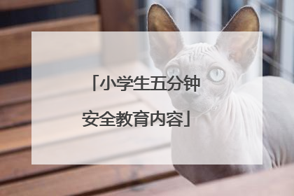 小学生五分钟安全教育内容