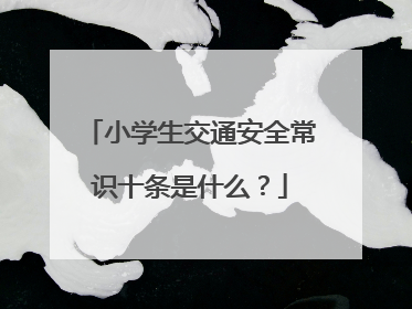 小学生交通安全常识十条是什么？