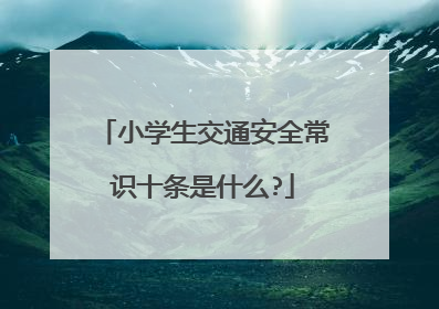 小学生交通安全常识十条是什么?