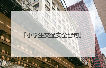 小学生交通安全警句