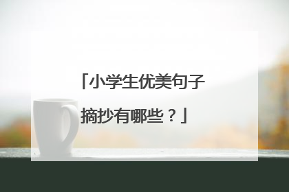 小学生优美句子摘抄有哪些？