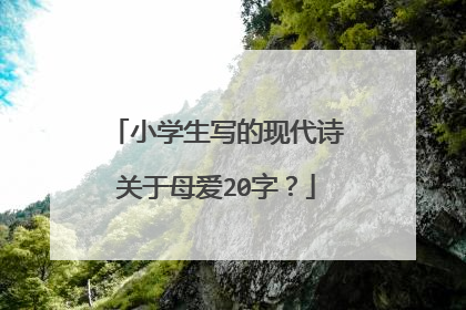 小学生写的现代诗关于母爱20字?