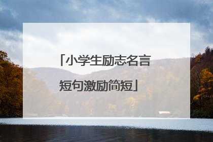 小学生励志名言短句激励简短