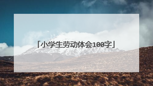 小学生劳动体会100字