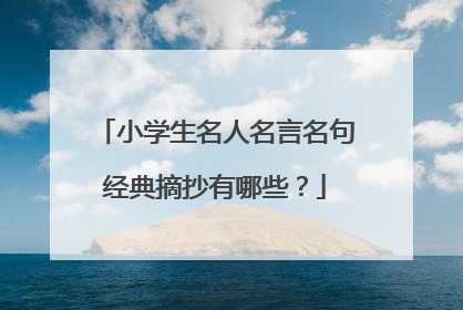 小学生名人名言名句经典摘抄有哪些？