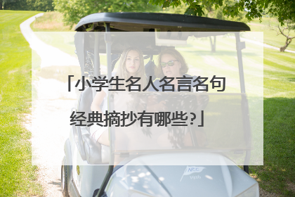 小学生名人名言名句经典摘抄有哪些?