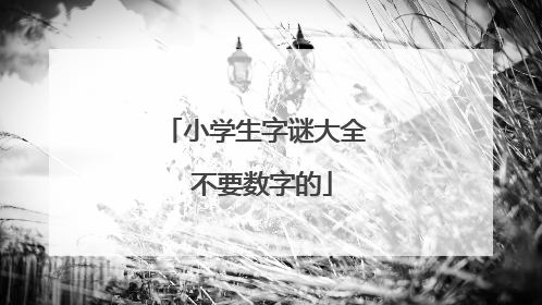 小学生字谜大全 不要数字的