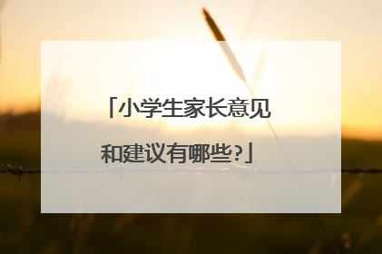 小学生家长意见和建议有哪些?