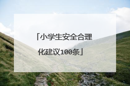 小学生安全合理化建议100条