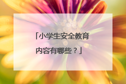 小学生安全教育内容有哪些？