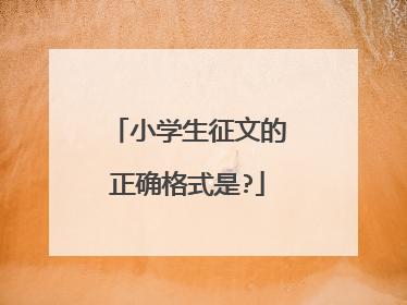 小学生征文的正确格式是?