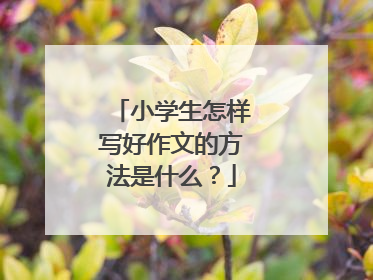 小学生怎样写好作文的方法是什么？