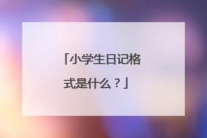 小学生日记格式是什么？