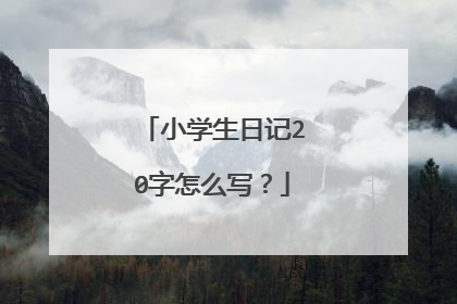 小学生日记20字怎么写？