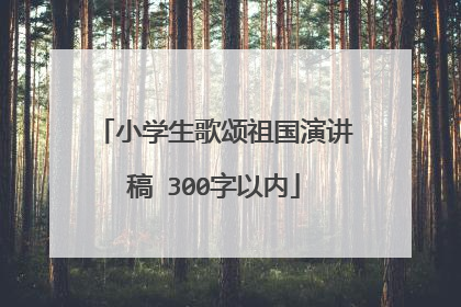 小学生歌颂祖国演讲稿 300字以内