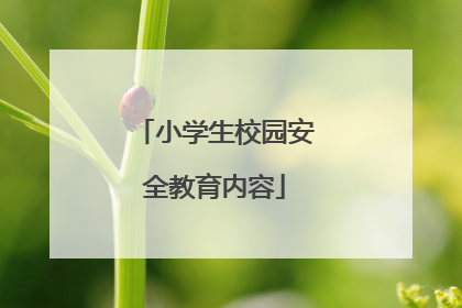 小学生校园安全教育内容