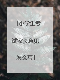 小学生考试家长意见怎么写