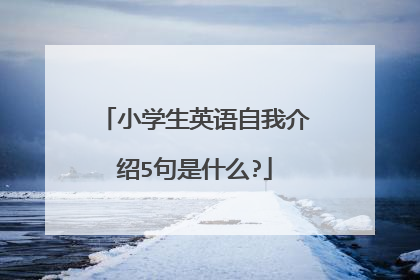 小学生英语自我介绍5句是什么?